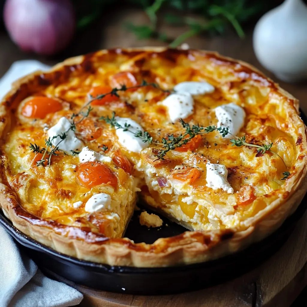 Kürbis-Quiche mit Feta