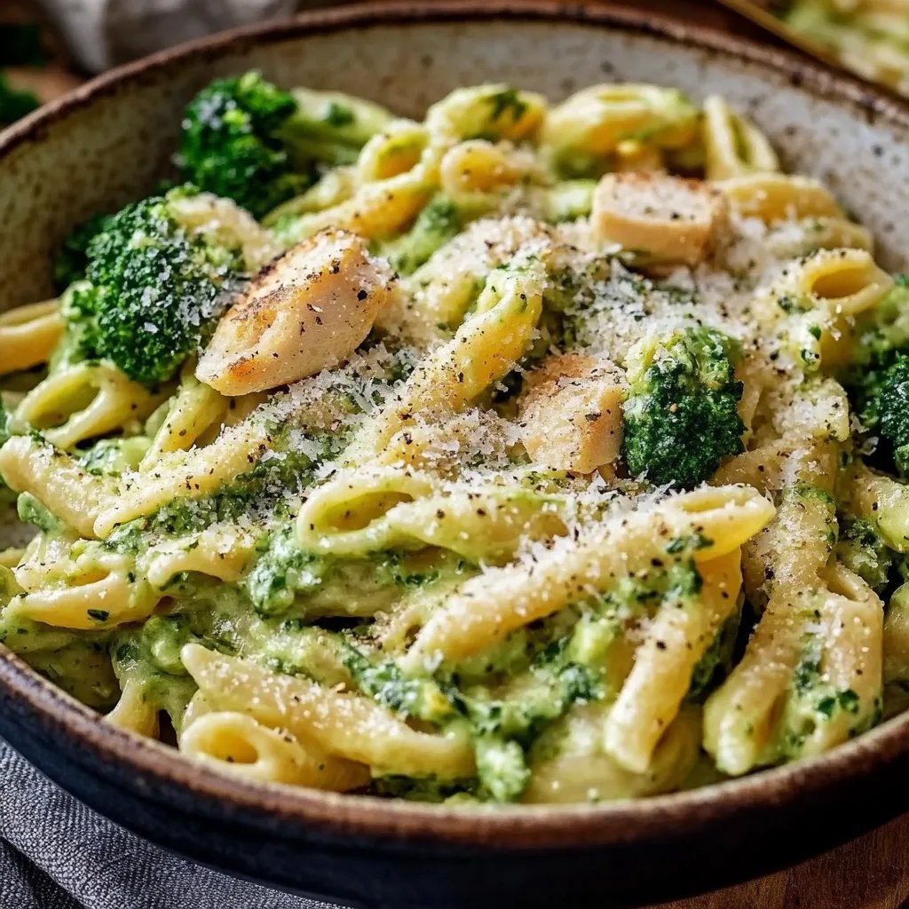 Cremige Hähnchen-Brokkoli-Pasta