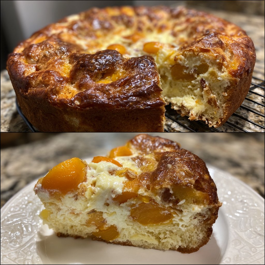 Blechkuchen mit Quark und Aprikosen