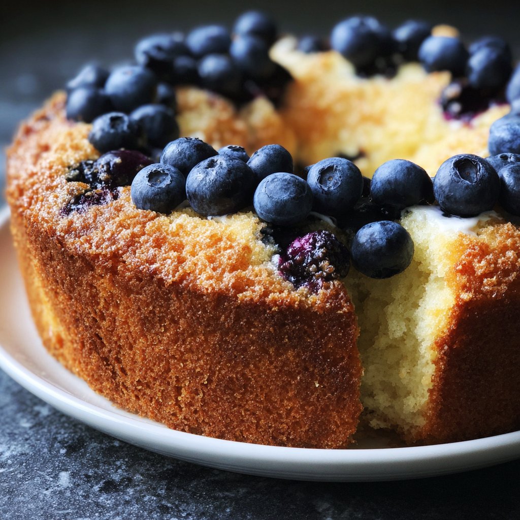 Blechkuchen mit Heidelbeeren und Quark
