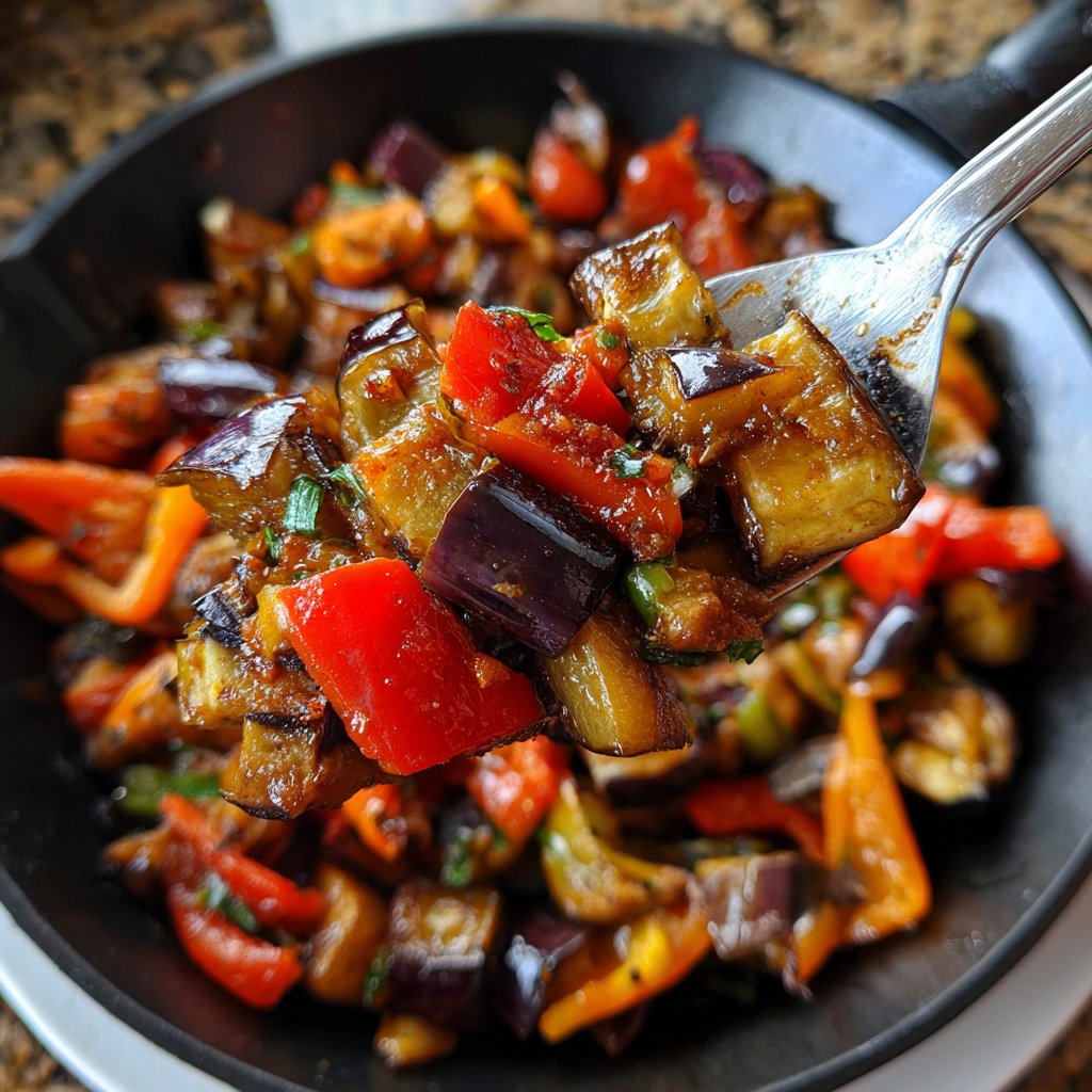 Auberginenpfanne frisch